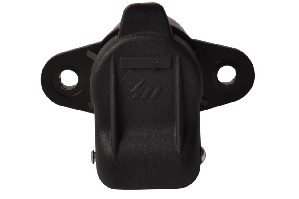 Cantonal 3-polige Steckdose mit Flachsteckeranschluss - schwarz