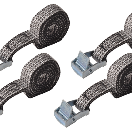 Cantonal 4 Stück Spanngurt - 80x1,6 cm - grau - Bruchlast 150 kg