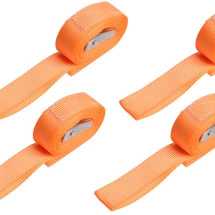 Cantonal 4 Stück Spanngurte- 195x2,5 cm - orange - Bruchlast 250 kg - 2-teilig