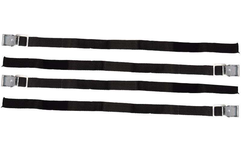 Cantonal 4 Stück Spanngurte - 40x1,8 cm - schwarz - für Fahrradträger