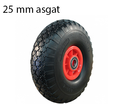 Cantonal 4.00-4 Sackkarrenrad - pannensicher Vollgummireifen und Kunststofffelge - 125 kg maximale Tragfähigkeit - 25 mm Loch-/Nabendurchmesser - einschließlich Kugellager