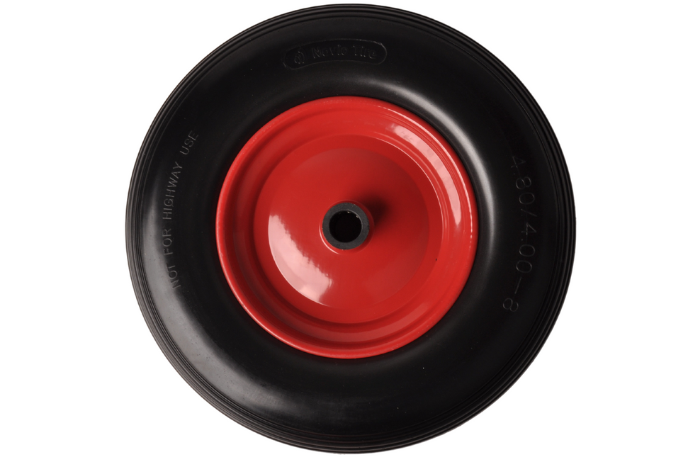 Cantonal 4.00-8 Schubkarrenrad - pannensicher Vollgummireifen mit Stahlfelge - 200 kg Tragfähigkeit - 25 mm Achsloch/Nabendurchmesser - mit Kugellager