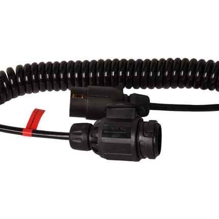 Cantonal Adapter Spiralkabel 7-adrig mit 13-poligem Stecker & 7-poligem Stecker - 90 bis 250 cm
