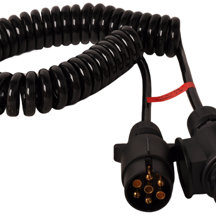 Cantonal Adapter Spiralkabel 7-adrig mit 13-poligem Stecker & 7-poligem Stecker - 90 bis 250 cm