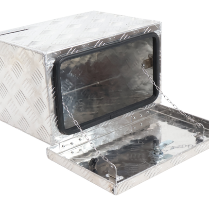 Cantonal Aluminium-Deichselbox aus Riffelblech - 400×240×300 mm