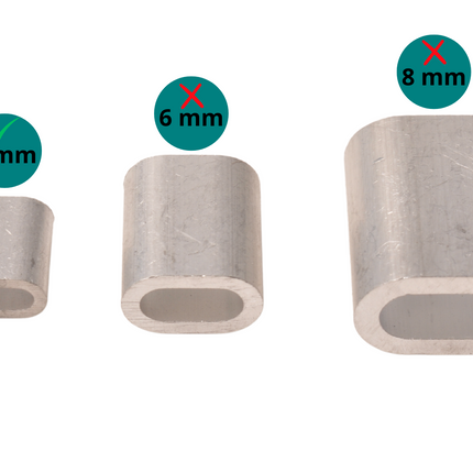 Cantonal Aluminium-Klemmhülse für 3 mm Stahldraht