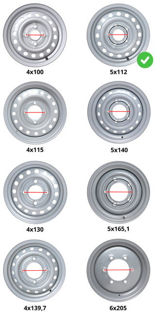 Cantonal Anhänger Felge 13 Zoll - 4.50Jx13 - Lochkreis: 5x112 - Tragfähigkeit: 625 kg - Nabendurchmesser: 67 mm - ET30