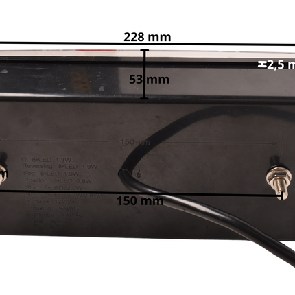 Cantonal Anhänger Rückleuchte - Cantonal LED - rechts - 228x100x53 mm - 5-poliger Bajonettanschluss
