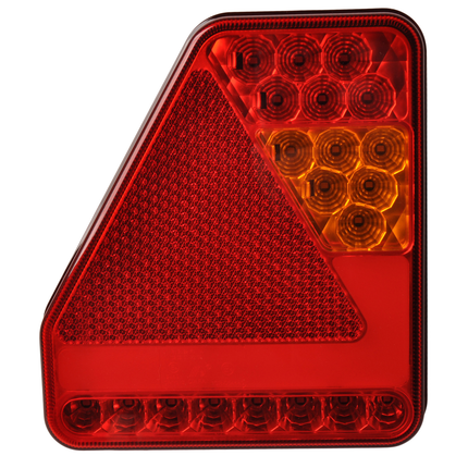 Cantonal Anhänger Rückleuchte - Glotrac - LED - links - 208x188x40 mm - inklusive Nebelschlussleuchte und Dreieckreflektor