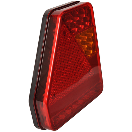 Cantonal Anhänger Rückleuchte - Glotrac - LED - links - 208x188x40 mm - inklusive Nebelschlussleuchte und Dreieckreflektor