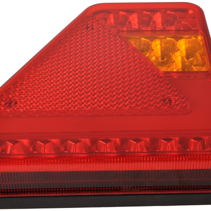 Cantonal Anhänger Rückleuchte - Glotrac - LED - links - 208x188x40 mm - inklusive Nebelschlussleuchte und Dreieckreflektor