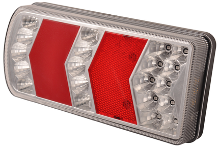 Cantonal Anhänger Rückleuchte - Glotrac - LED - links - 230x105x40 mm - inklusive Nebelschlussleuchte und Reflektor
