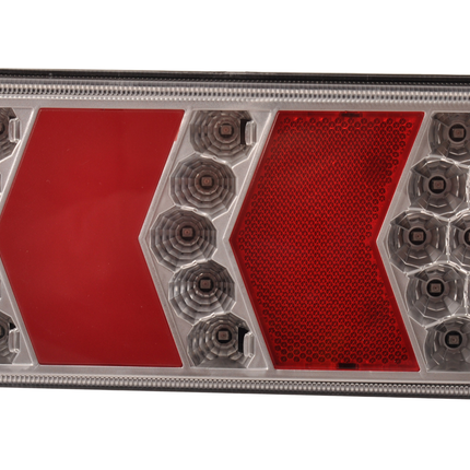 Cantonal Anhänger Rückleuchte - Glotrac - LED - links - 230x105x40 mm - inklusive Nebelschlussleuchte und Reflektor
