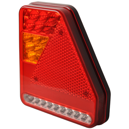 Cantonal Anhänger Rückleuchte - Glotrac - LED - rechts - 208x188x40 mm - inklusive Rückfahrleuchte und Dreieckreflektor