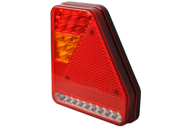 Cantonal Anhänger Rückleuchte - Glotrac - LED - rechts - 208x188x40 mm - inklusive Rückfahrleuchte und Dreieckreflektor