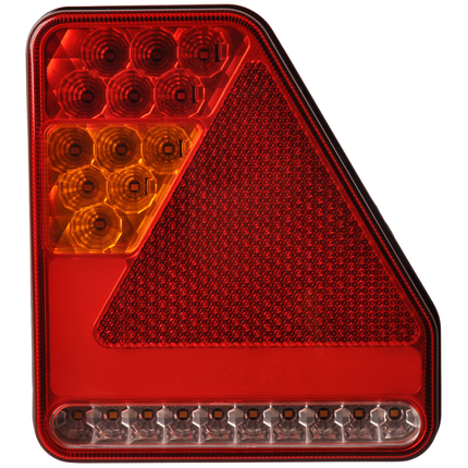 Cantonal Anhänger Rückleuchte - Glotrac - LED - rechts - 208x188x40 mm - inklusive Rückfahrleuchte und Dreieckreflektor