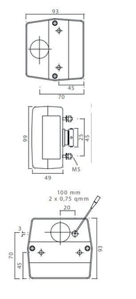 Cantonal Aspöck Minipoint Rückleuchten Set mit 4 Meter Hauptkabel