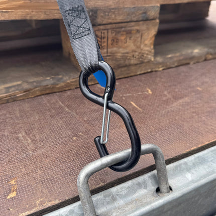 Cantonal Automatisch aufrollender Spanngurt 300x2,5 cm - mit S-Haken und Sicherungsfeder - 600 kg  - Set mit 2 Stück