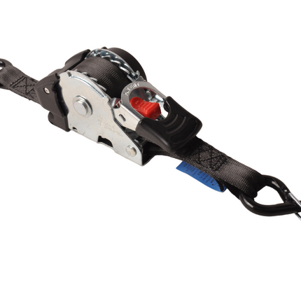 Cantonal Automatisch aufrollender Spanngurt 300x2,5 cm - mit S-Haken und Sicherungsfeder - 600 kg  - Set mit 2 Stück