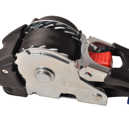 Cantonal Automatisch aufrollender Spanngurt 300x2,5 cm - mit S-Haken und Sicherungsfeder - 600 kg  - Set mit 2 Stück