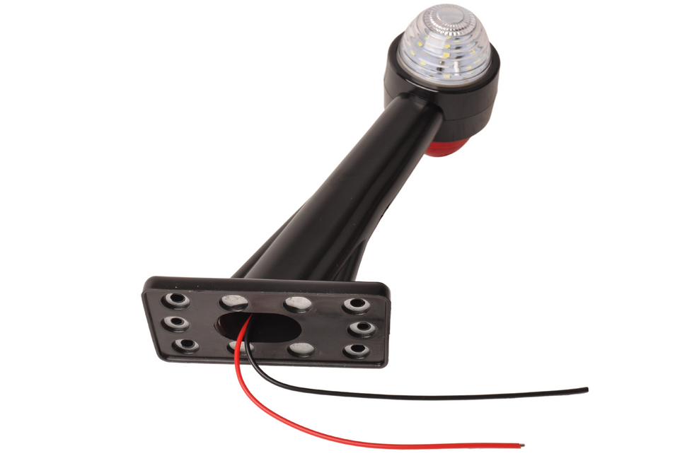 Cantonal Basic Begrenzungsleuchte Rot/Weiß Licht 19 cm lang in schrägem Winkel - 2 Stück - links und rechts  - LED