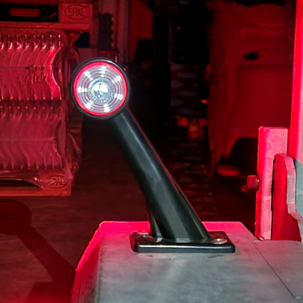 Cantonal Basic Begrenzungsleuchte Rot/Weiß Licht 19 cm lang in schrägem Winkel - 2 Stück - links und rechts  - LED