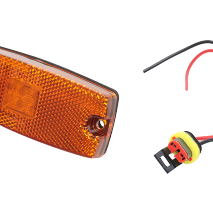 Cantonal Begrenzungsleuchte LED - 110x43 mm - 10-30V - orange/gelb - Anschluss mit losem Kabel