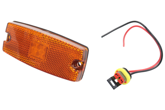 Cantonal Begrenzungsleuchte LED - 110x43 mm - 10-30V - orange/gelb - Anschluss mit losem Kabel