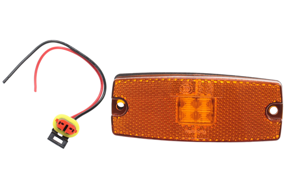Cantonal Begrenzungsleuchte LED - 110x43 mm - 10-30V - orange/gelb - Anschluss mit losem Kabel