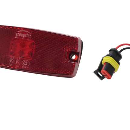 Cantonal Begrenzungsleuchte LED - 110x43 mm - 10-30V - rot - Anschluss mit losem Kabel