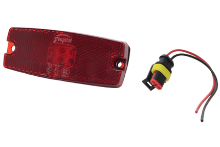 Cantonal Begrenzungsleuchte LED - 110x43 mm - 10-30V - rot - Anschluss mit losem Kabel