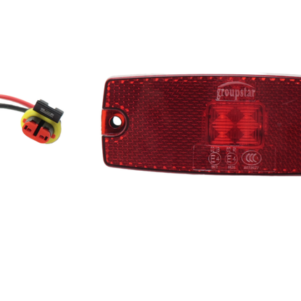 Cantonal Begrenzungsleuchte LED - 110x43 mm - 10-30V - rot - Anschluss mit losem Kabel