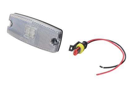 Cantonal Begrenzungsleuchte LED - 110x43 mm - 10-30V - weiß - Anschluss mit losem Kabel