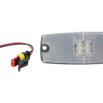 Cantonal Begrenzungsleuchte LED - 110x43 mm - 10-30V - weiß - Anschluss mit losem Kabel
