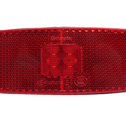 Cantonal Begrenzungsleuchte LED - 110x43 mm - rot - Anschluss mit losem Kabel