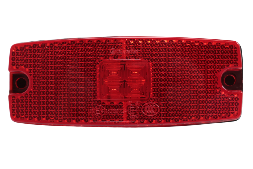 Cantonal Begrenzungsleuchte LED - 110x43 mm - rot - Anschluss mit losem Kabel