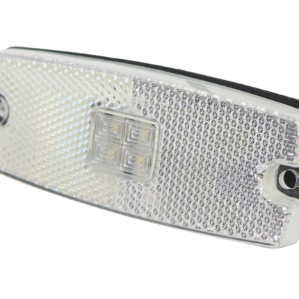 Cantonal Begrenzungsleuchte LED - 110x43 mm - weiß - Anschluss mit losem Kabel