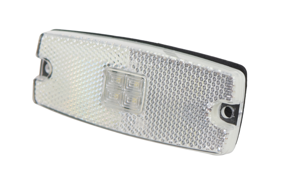 Cantonal Begrenzungsleuchte LED - 110x43 mm - weiß - Anschluss mit losem Kabel