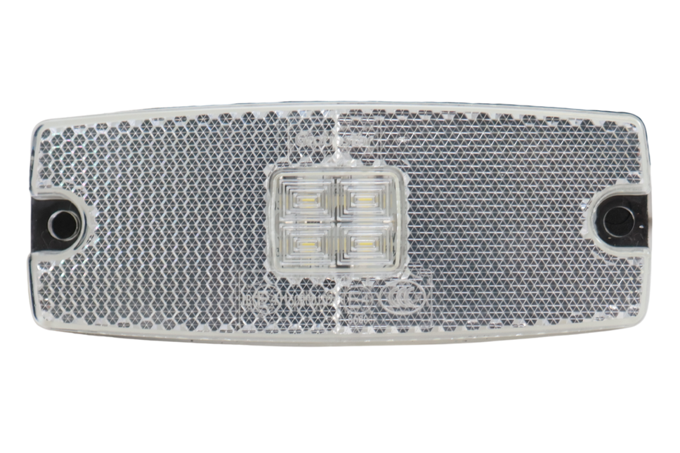 Cantonal Begrenzungsleuchte LED - 110x43 mm - weiß - Anschluss mit losem Kabel