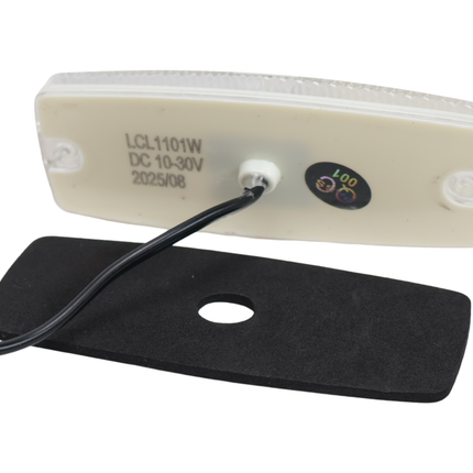 Cantonal Begrenzungsleuchte LED - 110x43 mm - weiß - Anschluss mit losem Kabel