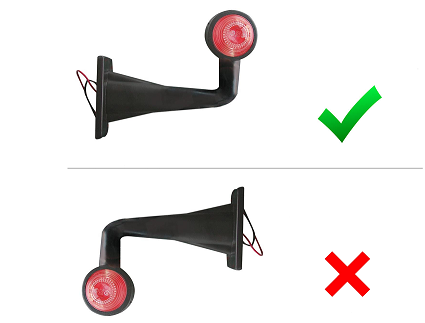 Cantonal Begrenzungsleuchte LED - rechts - rot/weiß - 45 Grad - 12/24 Volt