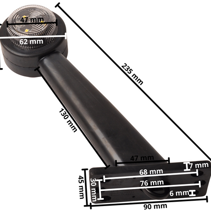 Cantonal Begrenzungsleuchte rot/weiß - 45 Grad - LED - 12/24 Volt