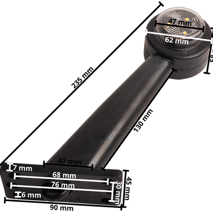 Cantonal Begrenzungsleuchte rot/weiß - 45 Grad - LED - 12/24 Volt