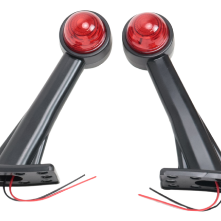 Cantonal Begrenzungsleuchte Rot/Weiß Licht 19 cm lang in schrägem Winkel - 2 Stück - links und rechts - LED
