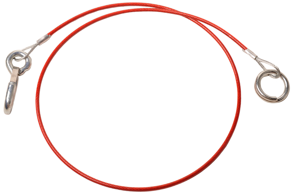Cantonal Bremsseil 100 cm Klemmhaken + Ring (Rot)