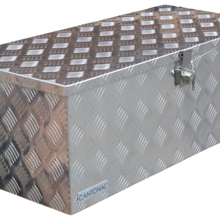 Cantonal Deichselbox Aluminium-Riffelblech 840x400x310 mm – mit Schmetterlingsverschluss