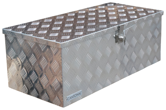 Cantonal Deichselbox Aluminium-Riffelblech 840x400x310 mm – mit Schmetterlingsverschluss