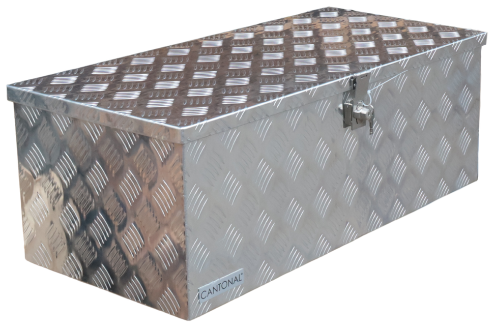 Cantonal Deichselbox Aluminium-Riffelblech 840x400x310 mm – mit Schmetterlingsverschluss
