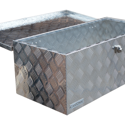 Cantonal Deichselbox Aluminium-Riffelblech 840x400x310 mm – mit Schmetterlingsverschluss