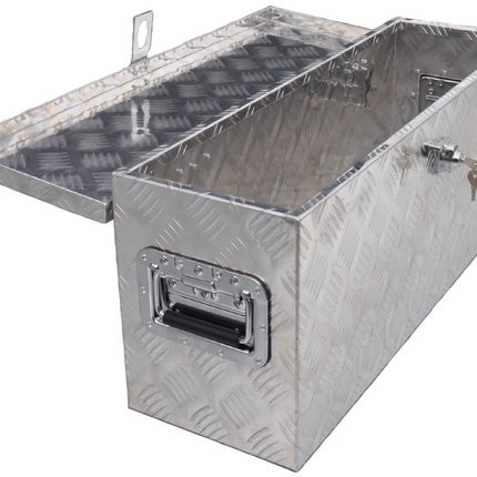 Cantonal Deichselbox aus Aluminium-Riffelblech 760x235x300 mm – Schmetterlingsverschluss